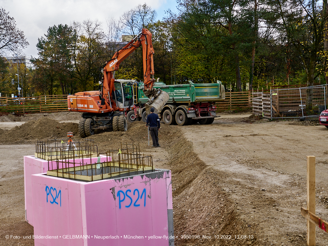 10.11.2022 - Baustelle an der Quiddestraße Haus für Kinder in Neuperlach